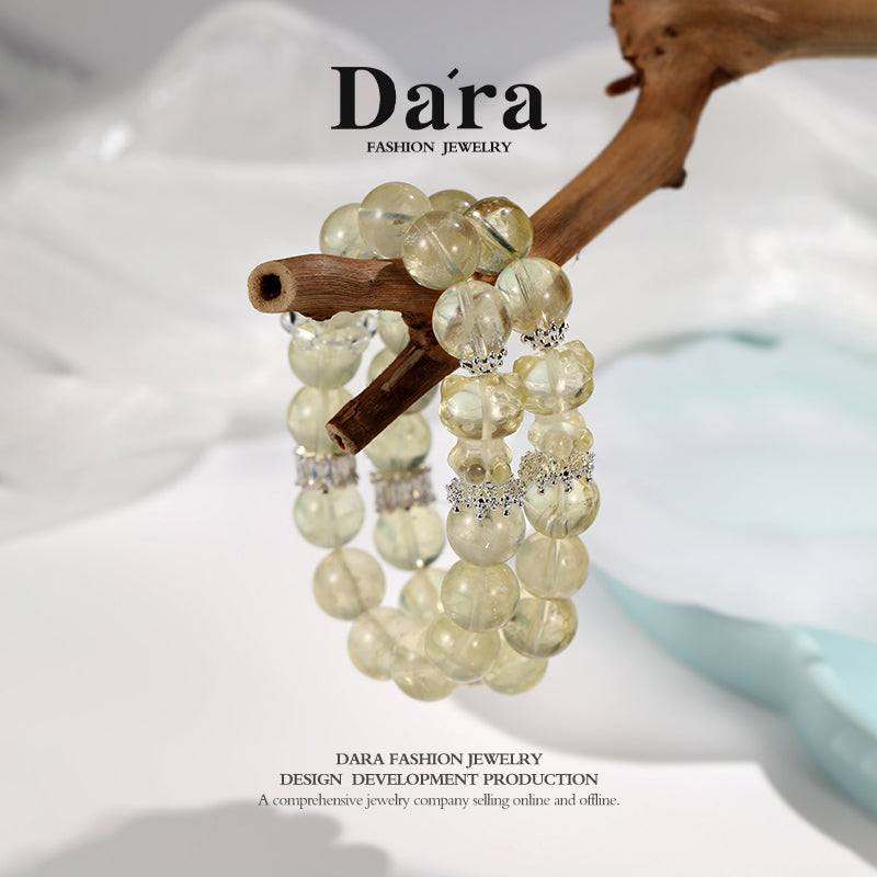 DARA Natural 12-13mm Lemon Yellow Crystal HelloKitty Bracelet RS4240001
