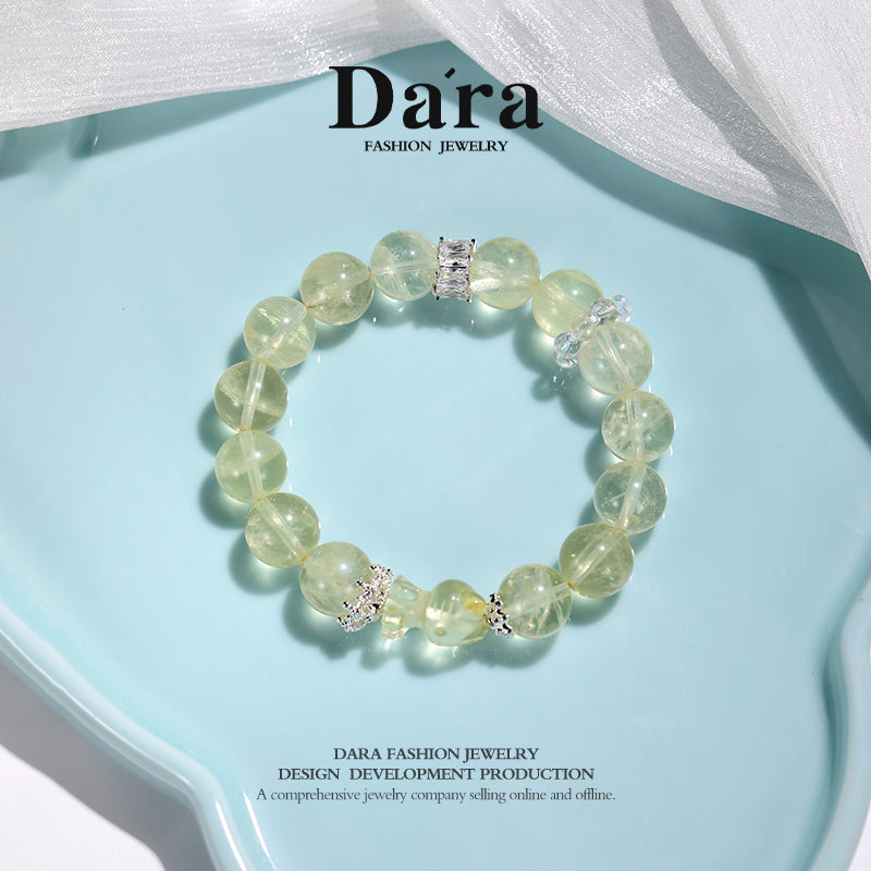 DARA Natural 12-13mm Lemon Yellow Crystal HelloKitty Bracelet RS4240001