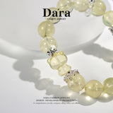 DARA Natural 12-13mm Lemon Yellow Crystal HelloKitty Bracelet RS4240001