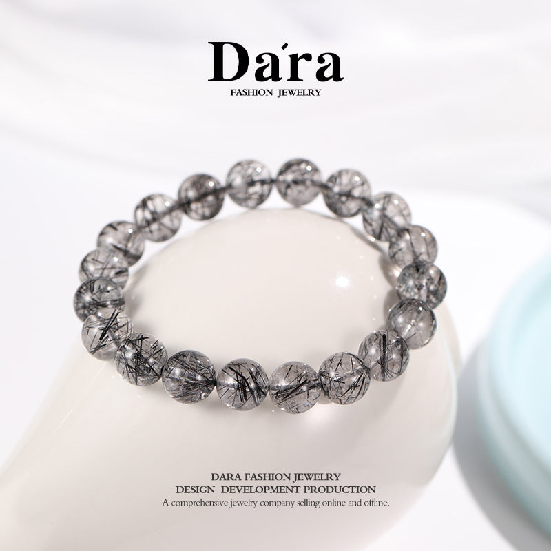 DARA Natural 10-11mm Black Hair Crystal Bracelet RS4262001
