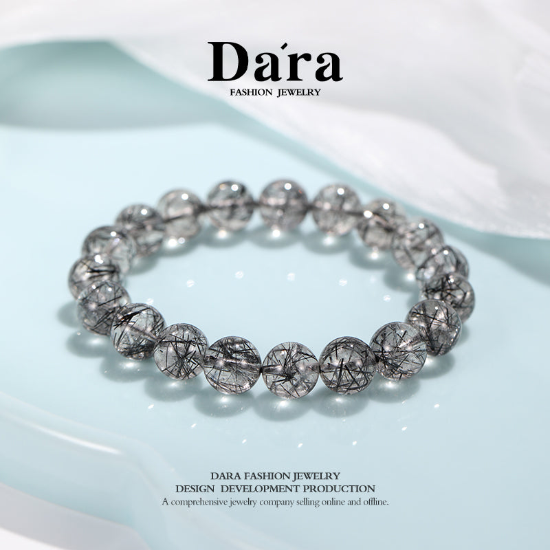 DARA Natural 10-11mm Black Hair Crystal Bracelet RS4262001