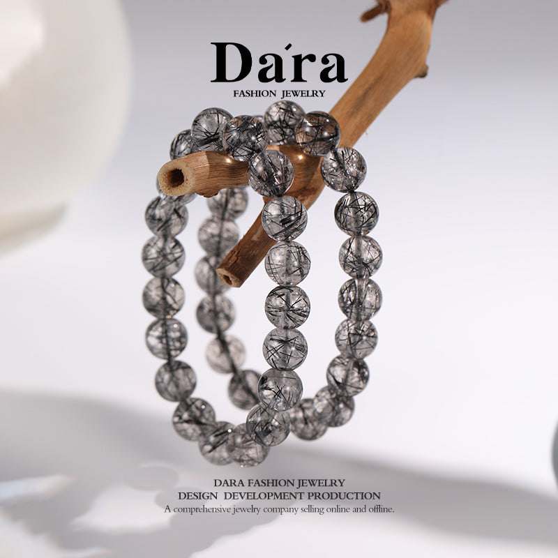 DARA Natural 10-11mm Black Hair Crystal Bracelet RS4262001