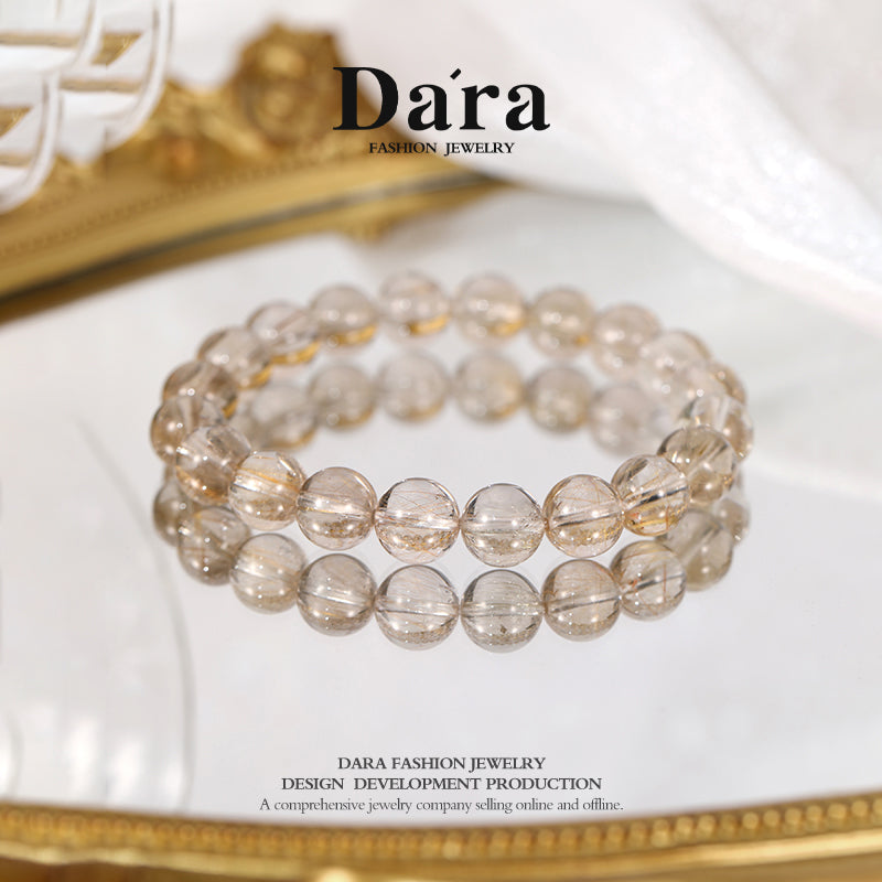 DARA Natural 9-10mm Coffee Gold Hair Crystal Bracelet RS4260001