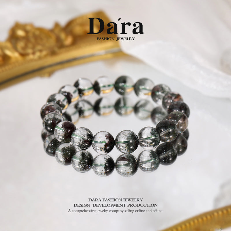 DARA Natural 11-12mm Green Ghost Crystal Bracelet RS4275001