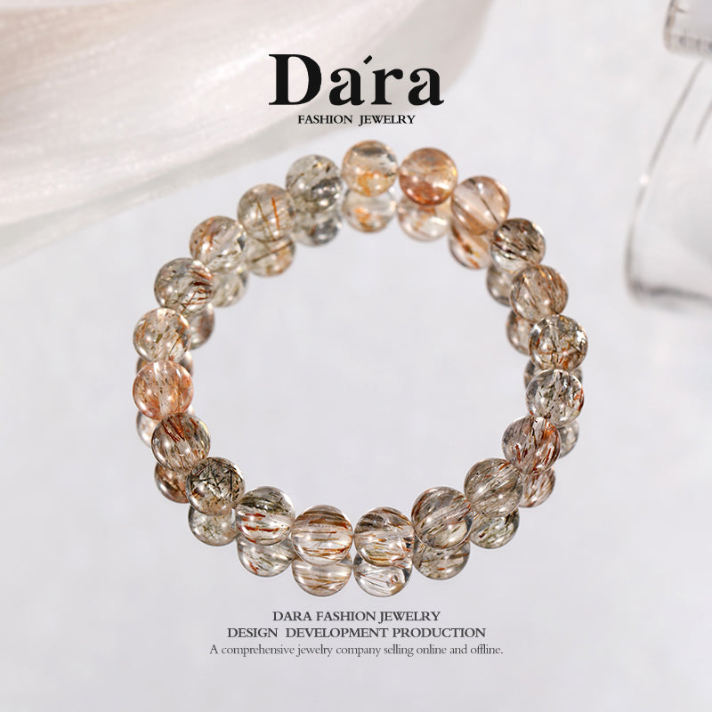 DARA Natural 9-10mm Black Gold Super Crystal Bracelet RS4267002