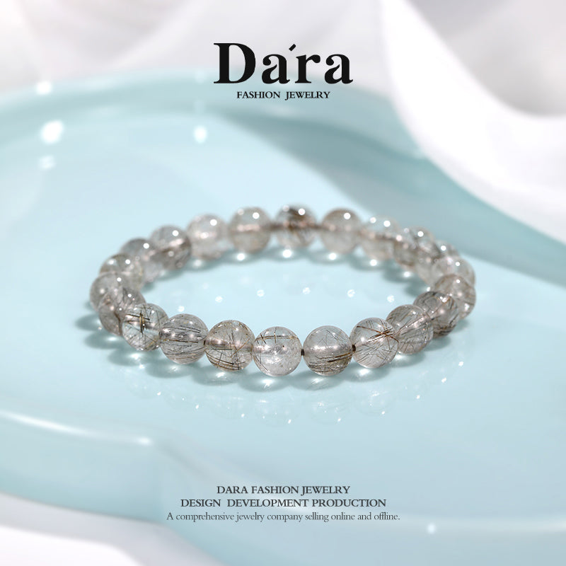 DARA Natural 8-9mm Silver Hair Crystal Bracelet RS4277002