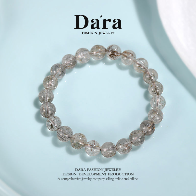 DARA Natural 8-9mm Silver Hair Crystal Bracelet RS4277002