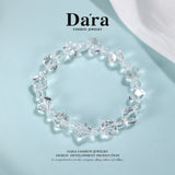 DARA Natural 6-7mm White Crystal Beaded Bracelet with Bevel Edges RS4273001
