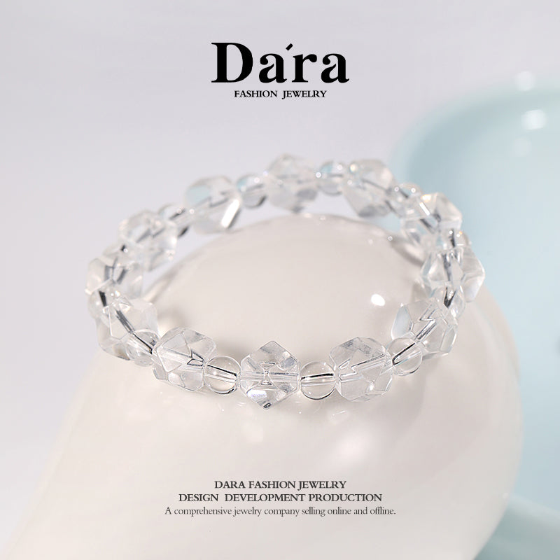DARA Natural 6-7mm White Crystal Cut Bead Bracelet RS4259001