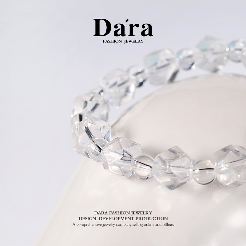 DARA Natural 6-7mm White Crystal Cut Bead Bracelet RS4259001