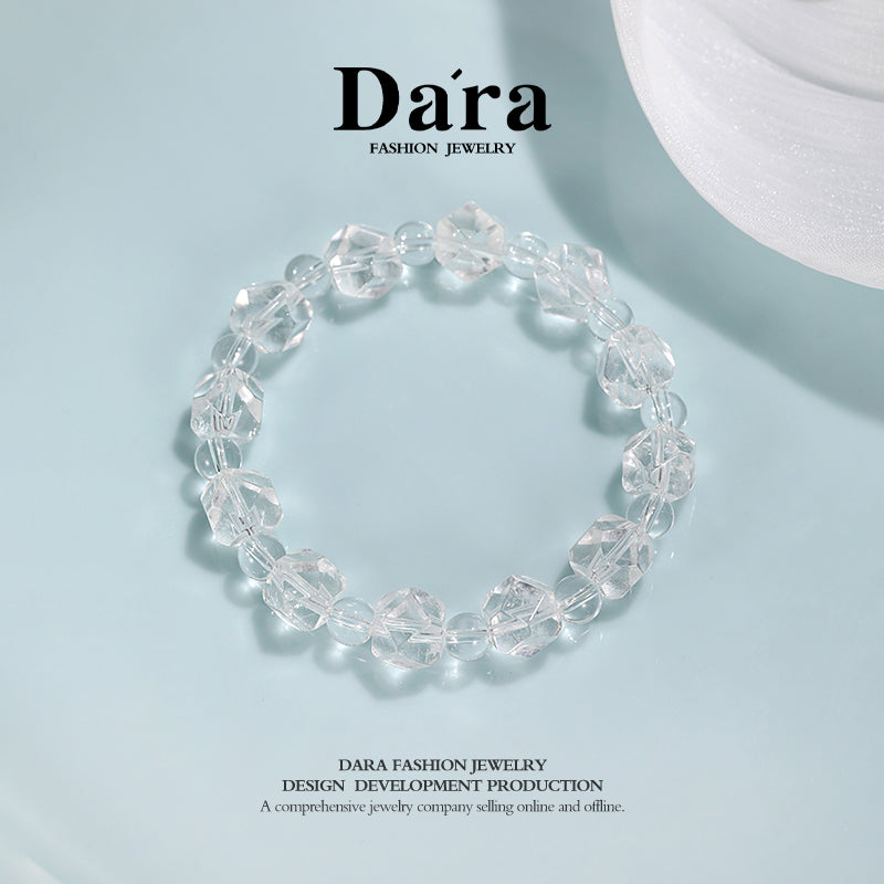DARA Natural 6-7mm White Crystal Cut Bead Bracelet RS4259001