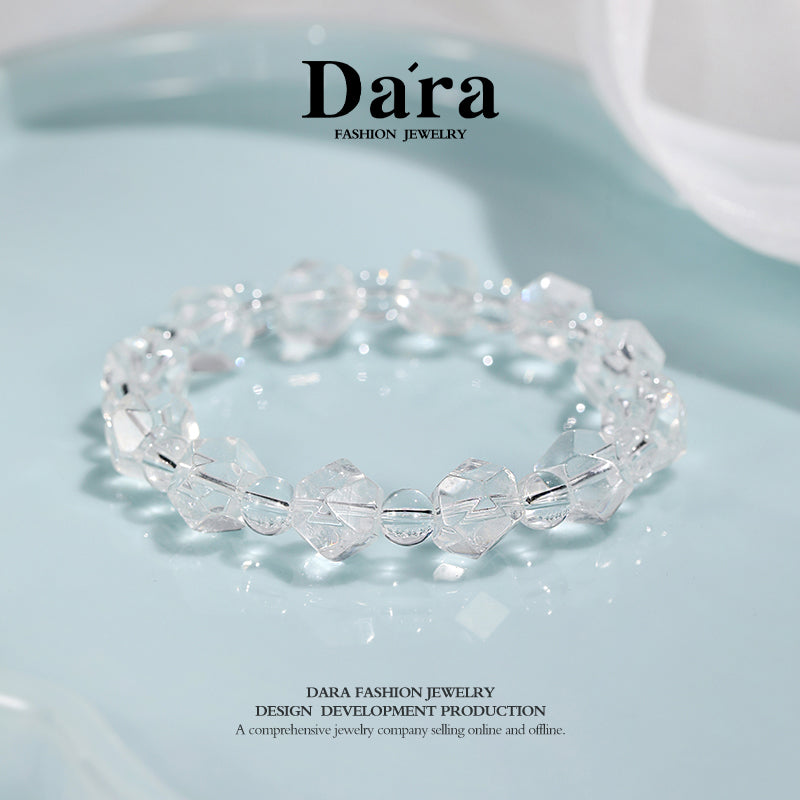 DARA Natural 6-7mm White Crystal Cut Bead Bracelet RS4259001