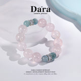 DARA Natural 15-16mm Powder Crystal 10.5-11mm Sea Blue Bracelet RS4241001