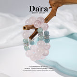 DARA Natural 15-16mm Powder Crystal 10.5-11mm Sea Blue Bracelet RS4241001