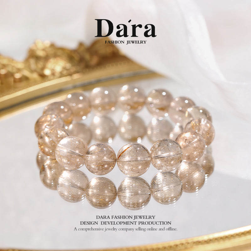 DARA Natural 14-15mm Coffee Gold Hair Crystal Bracelet RS4260002