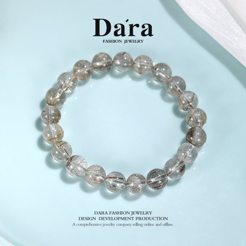 DARA Natural 9-10mm Silver Hair Crystal Bracelet RS4277003