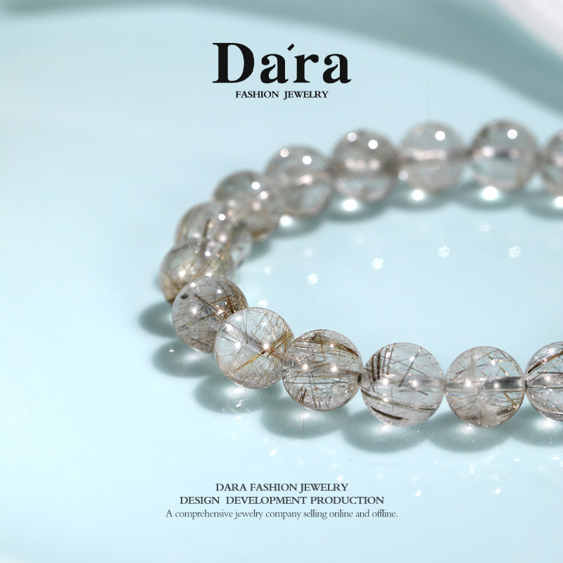 DARA Natural 9-10mm Silver Hair Crystal Bracelet RS4277003