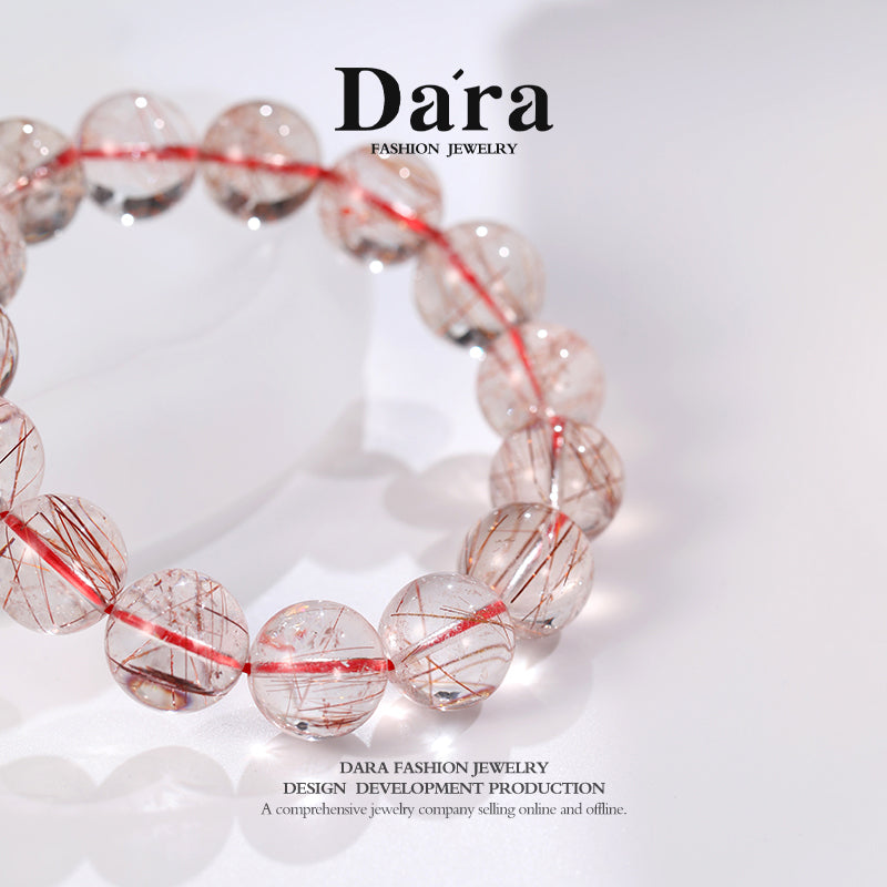 DARA Natural 14-15mm Red Hair Crystal Bracelet RS4278002
