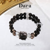 DARA Natural 8-9mm Silver Jade Nine-Tailed Fox Bracelet RS4248001