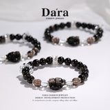 DARA Natural 8-9mm Silver Jade Nine-Tailed Fox Bracelet RS4248001