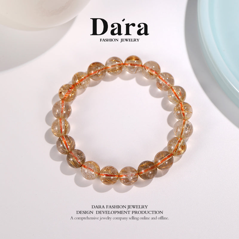 DARA Natural 9-10mm Yellow Hair Crystal Bracelet RS4252001