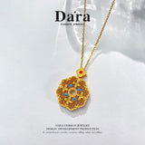 DARA Silver 999 rubberized four-leaf Clover Necklace YX6479001