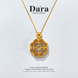 DARA Silver 999 rubberized four-leaf Clover Necklace YX6479001