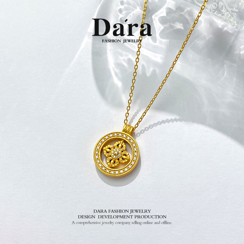 DARA sterling silver 999 eight-treasure compass necklace YX6480001