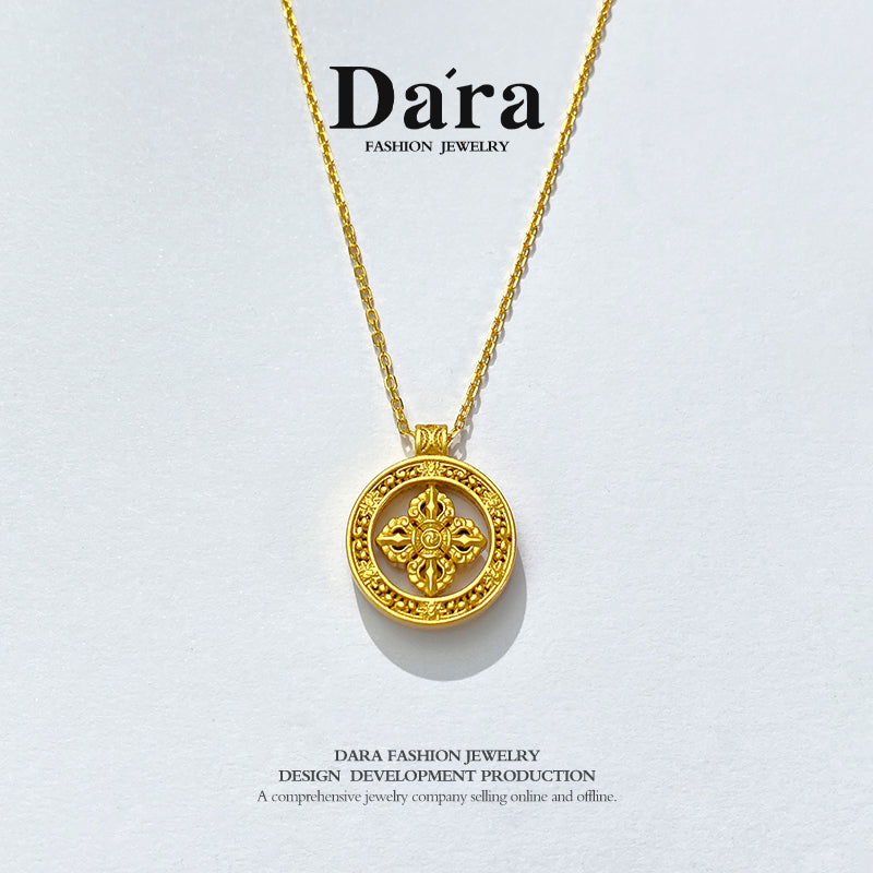 DARA sterling silver 999 eight-treasure compass necklace YX6480001
