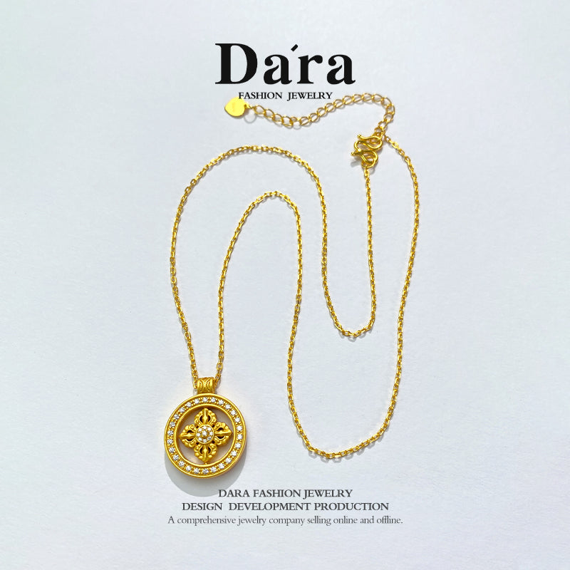 DARA sterling silver 999 eight-treasure compass necklace YX6480001