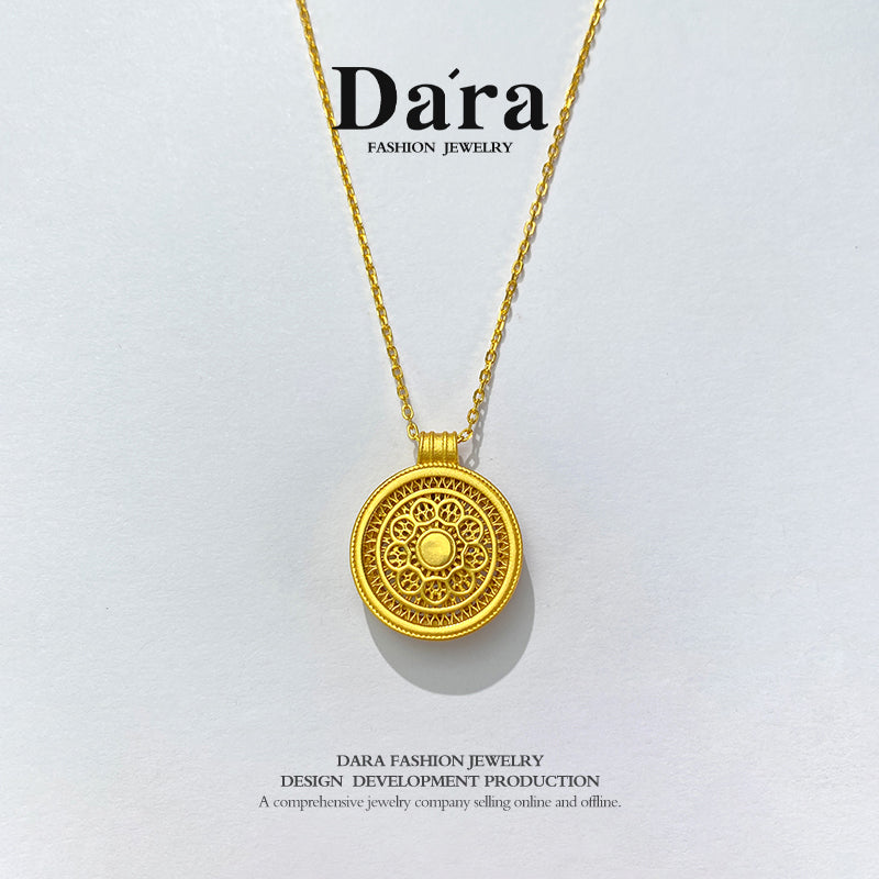 DARA sterling silver 999 eight treasures compass necklace YX6483001