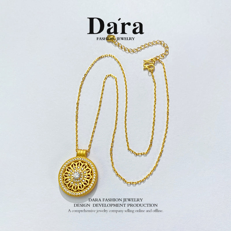 DARA sterling silver 999 eight treasures compass necklace YX6483001