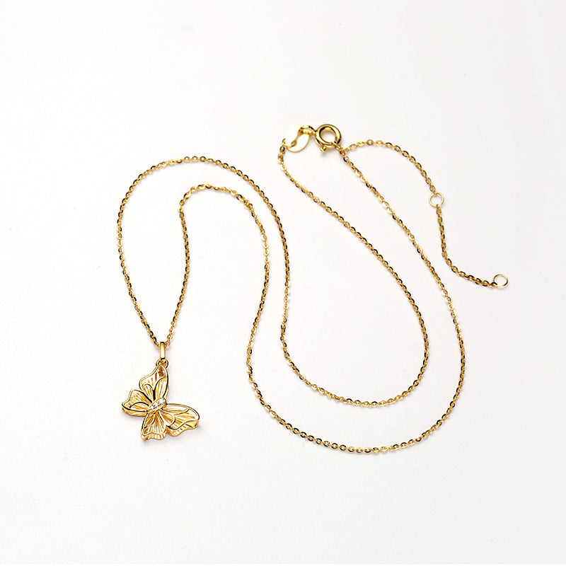 DARA 18K Gold Diamond Butterfly Design Necklace KX1634001