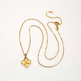 DARA 18K Gold Diamond Flower Design Necklace KX1628001