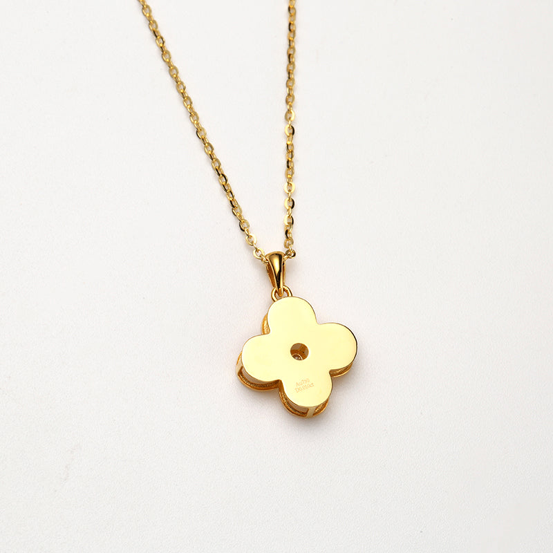 DARA 18K Gold Diamond Flower Design Necklace KX1628001