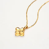 DARA 18K Gold Diamond Flower Design Necklace KX1628001