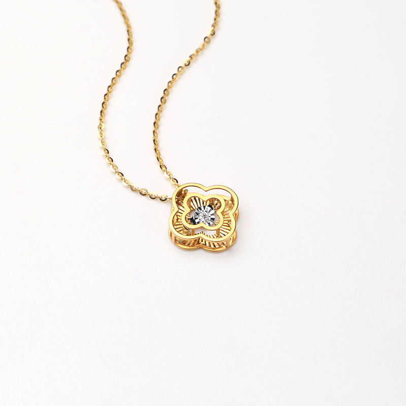 DARA 18K Gold Diamond Necklace KX1623001