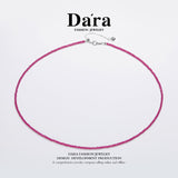 DARA S925 Silver 2-3mm Synthetic Ruby Necklace YX6688001
