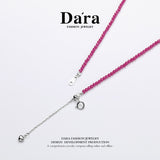 DARA S925 Silver 2-3mm Synthetic Ruby Necklace YX6688001