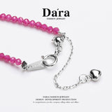 DARA S925 Silver 2-3mm Synthetic Ruby Necklace YX6688001