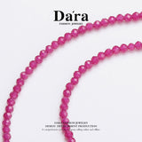 DARA S925 Silver 2-3mm Synthetic Ruby Necklace YX6688001