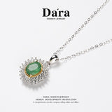 DARA S925 Silver Emerald Pendant with Chain TYX430001