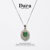 DARA S925 Silver Emerald Pendant with Chain TYX430001
